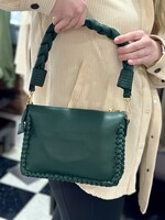 Jen & Co. The Judith Whipstitch Shoulder Bag in Dark Forest Green