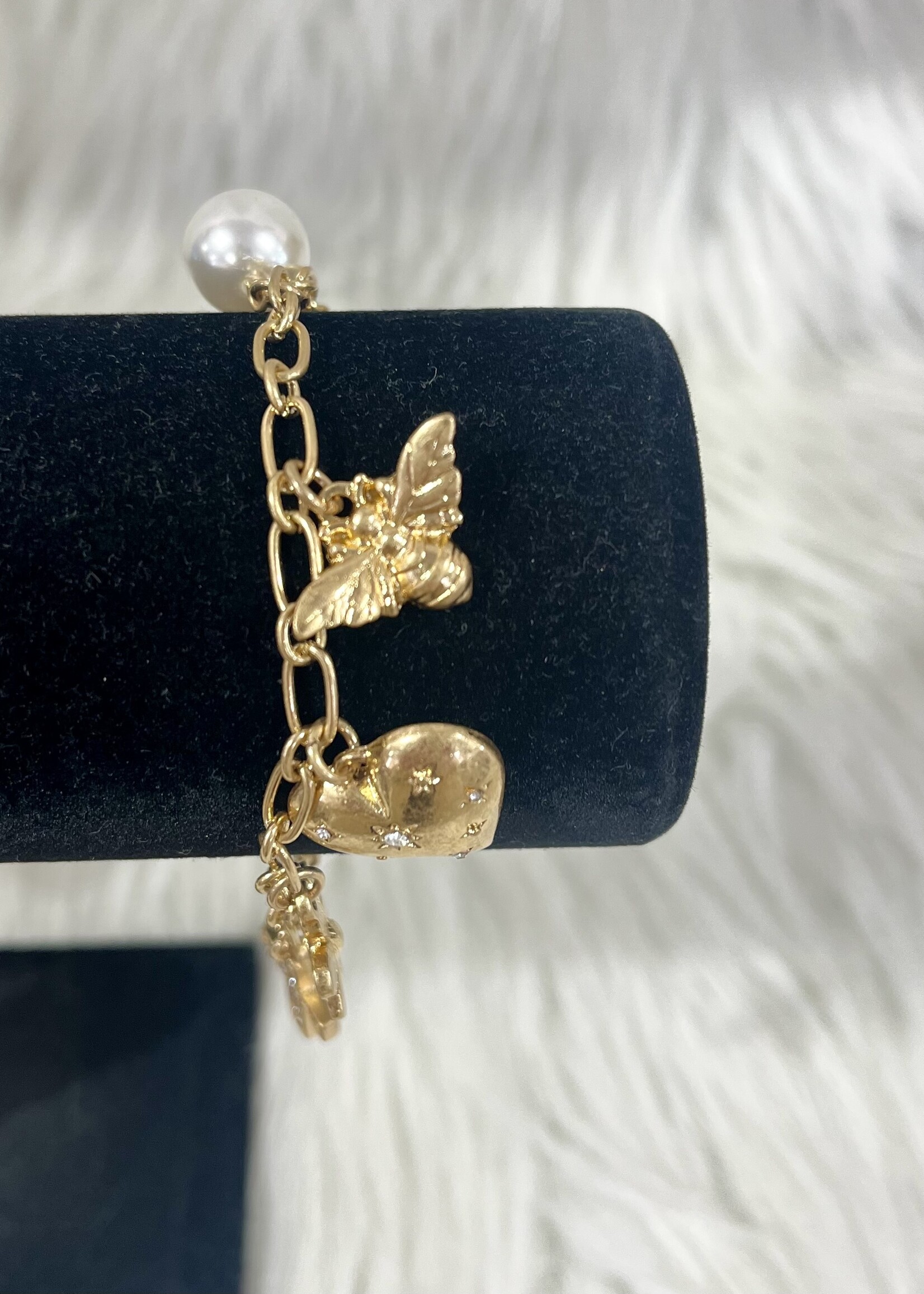 Periwinkle Gold Charm Bracelet