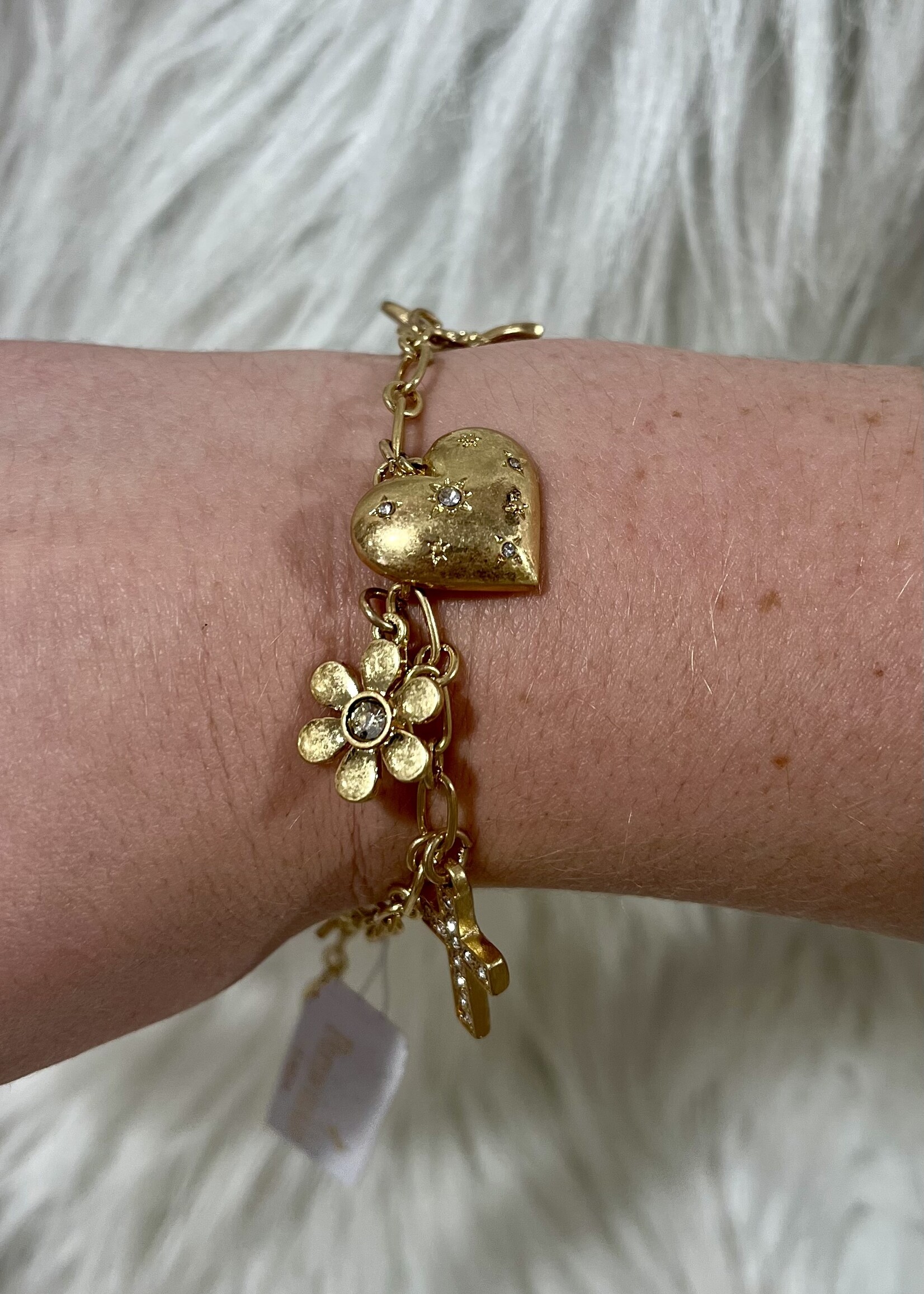 Periwinkle Gold Charm Bracelet
