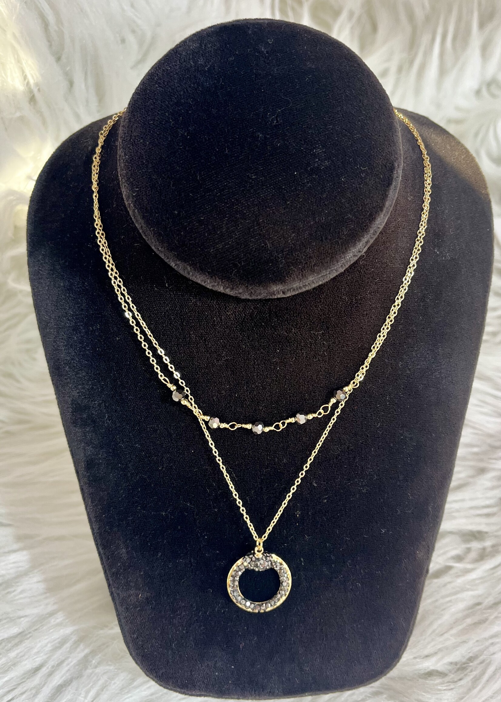 Attic Salt Boutique Studded Hoop Layered Necklace