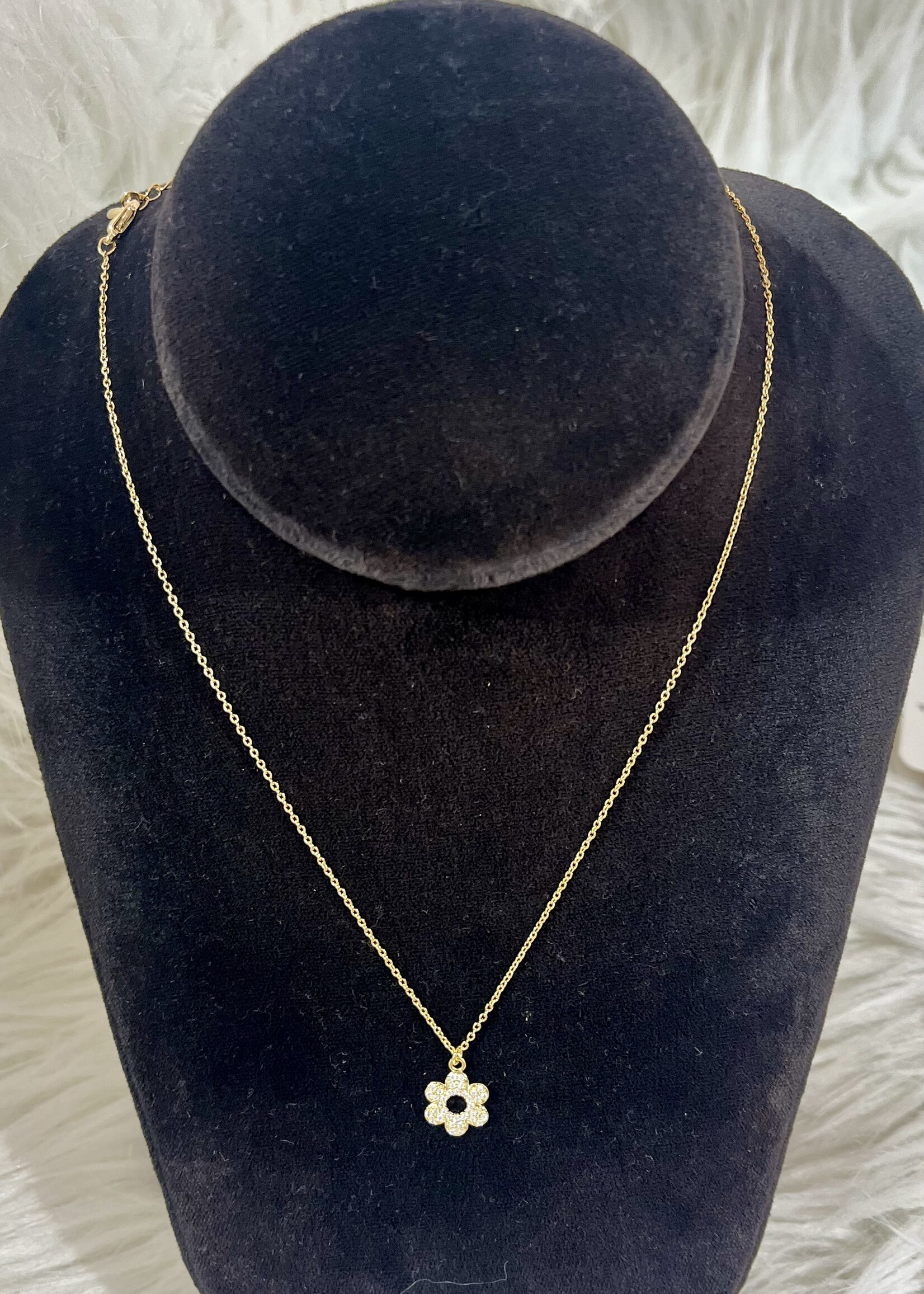 Gold Sparkle Bow Necklace