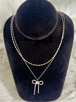 Gold Layered Bow Necklace