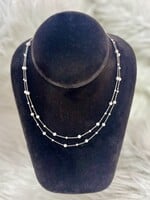 Attic Salt Boutique Silver Pearl Layered Necklace