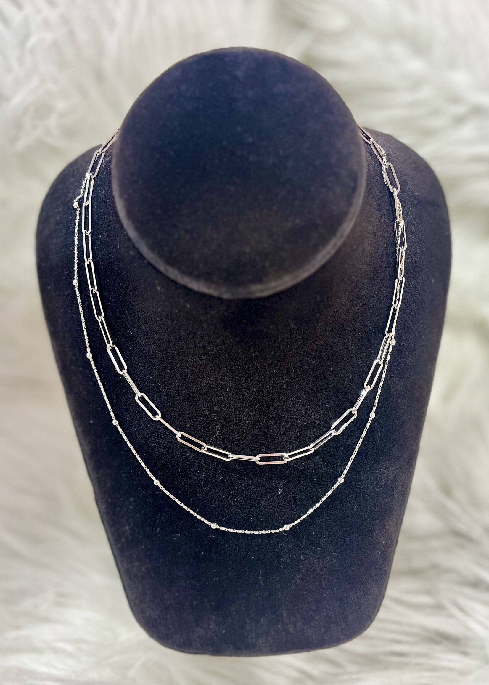Attic Salt Boutique Dainty Layered Classic Necklace in Silver