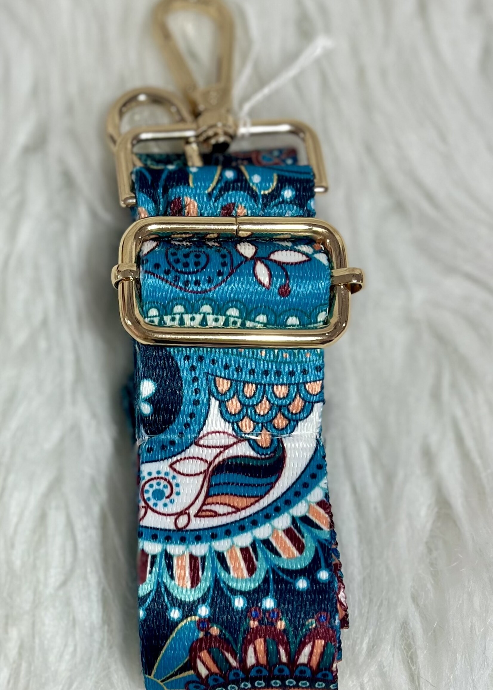 Teal Paisley Swirl Adjustable Guitar Strap