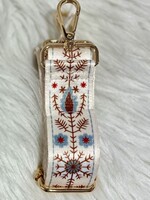 Ivory Desert Flower Adjustable Guitar Strap