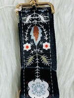 Black Desert Flower Adjustable Guitar Strap