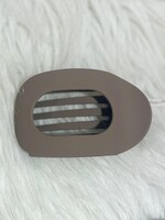 Grey Purple Oval Flat Hair Clip