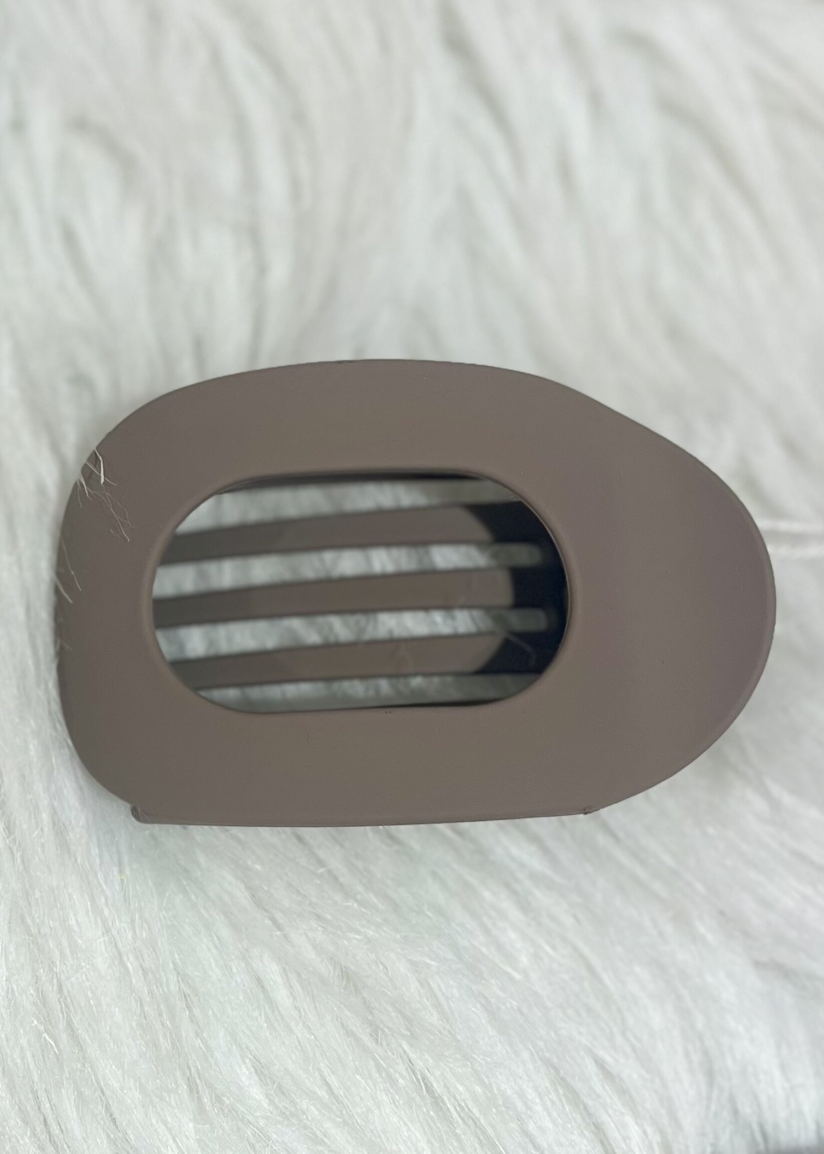 Grey Purple Oval Flat Hair Clip