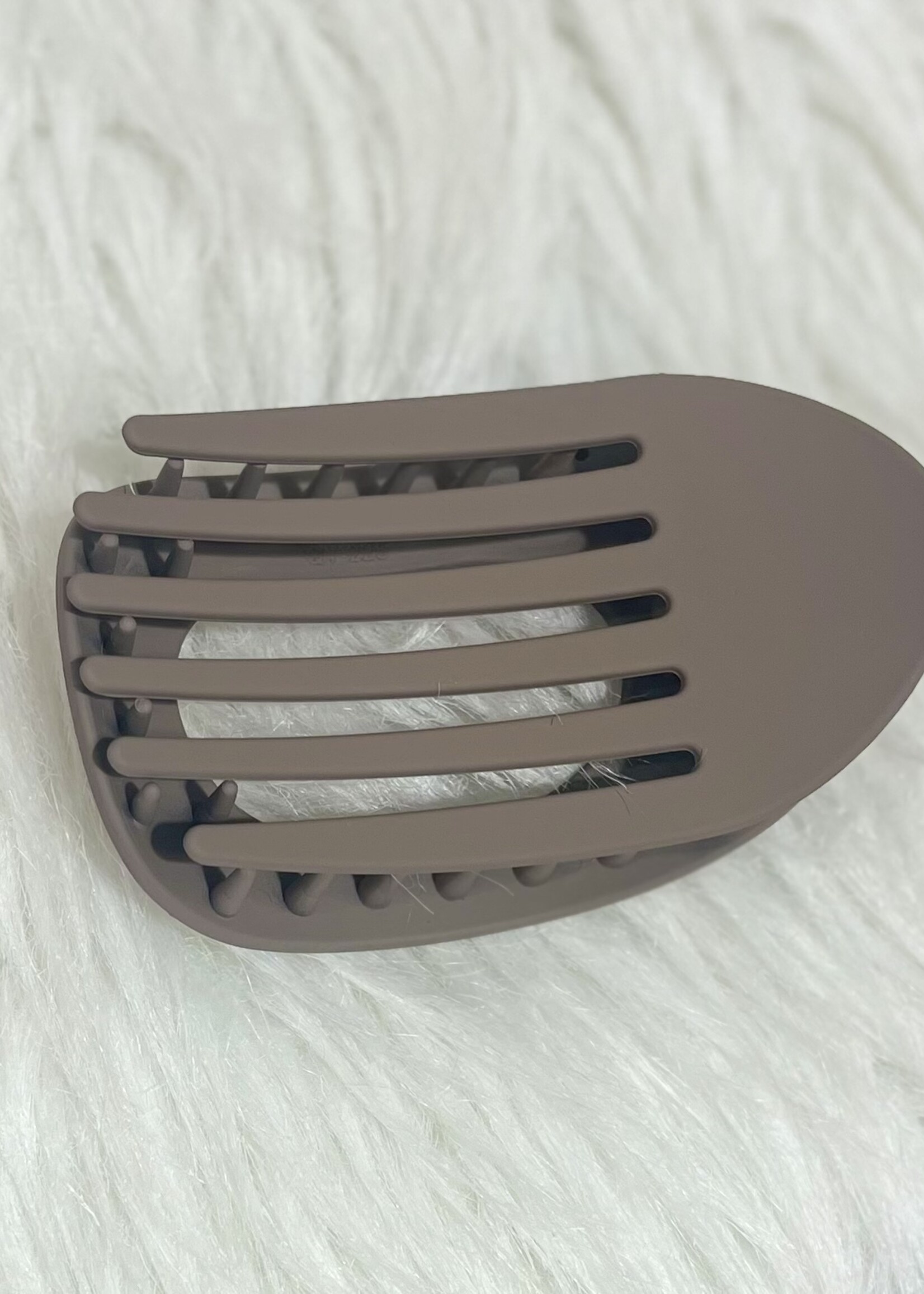 Grey Purple Oval Flat Hair Clip