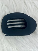 Black Flat Oval Hair Clip