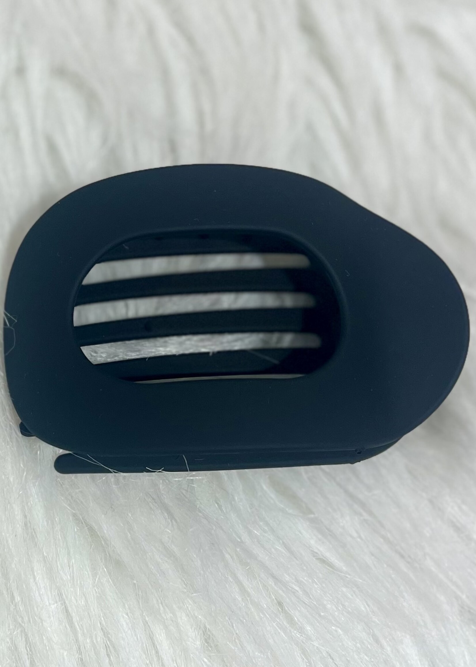 Black Flat Oval Hair Clip