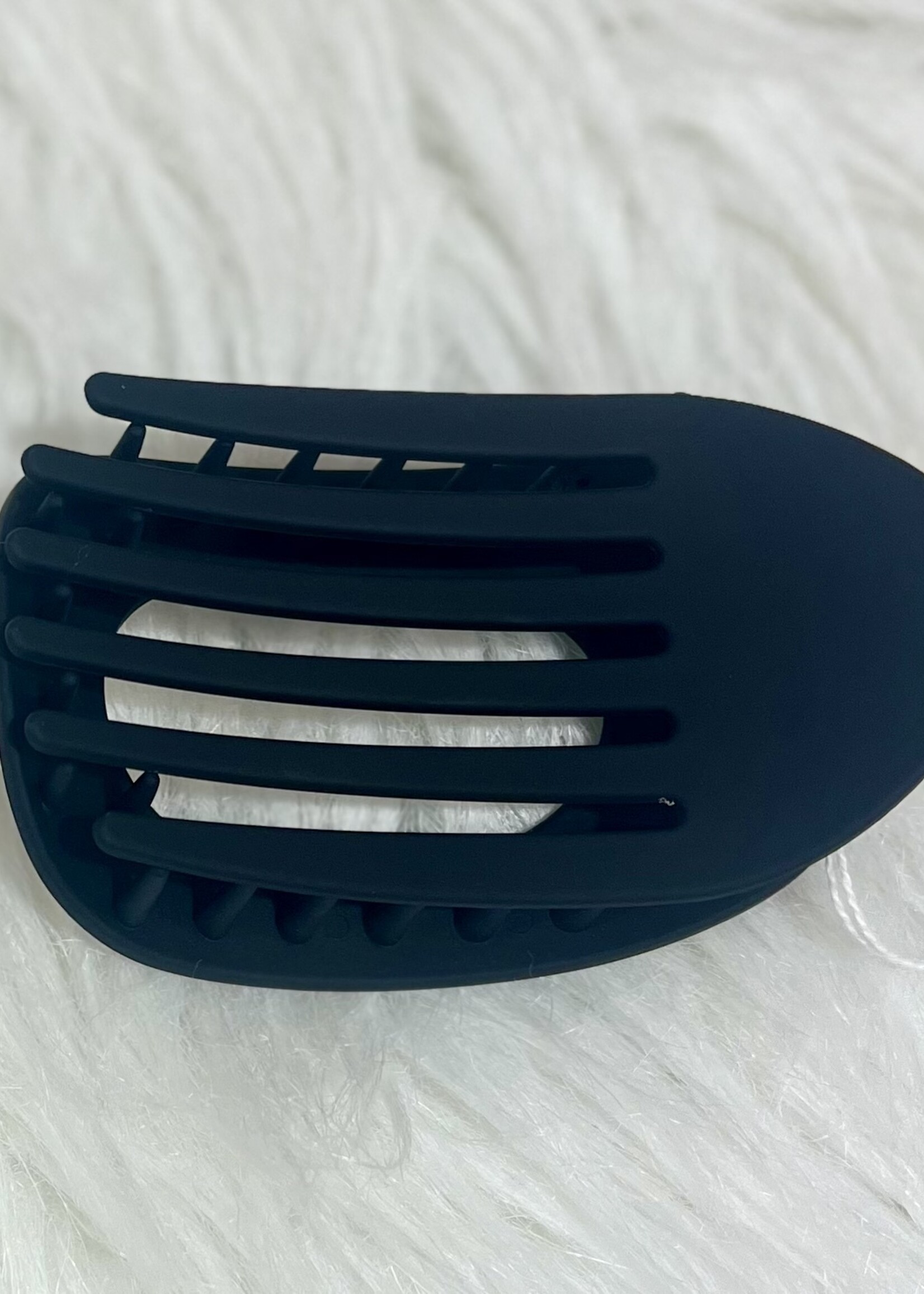 Black Flat Oval Hair Clip