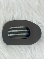 Dark Coffee Oval Flat Hair Clip