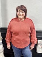 Easel Poppy Red Thermal Top