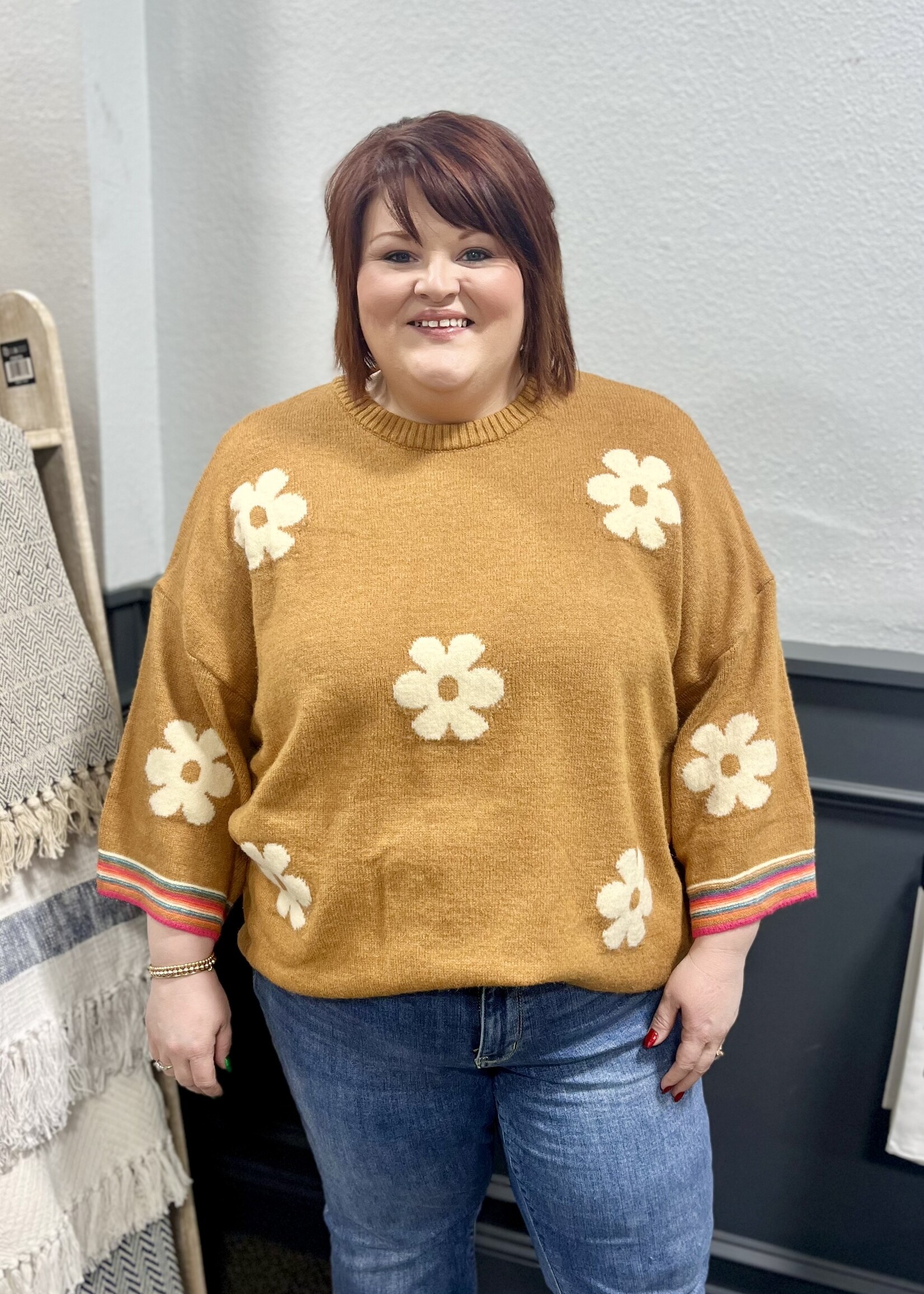 Easel Retro Flower Sweater