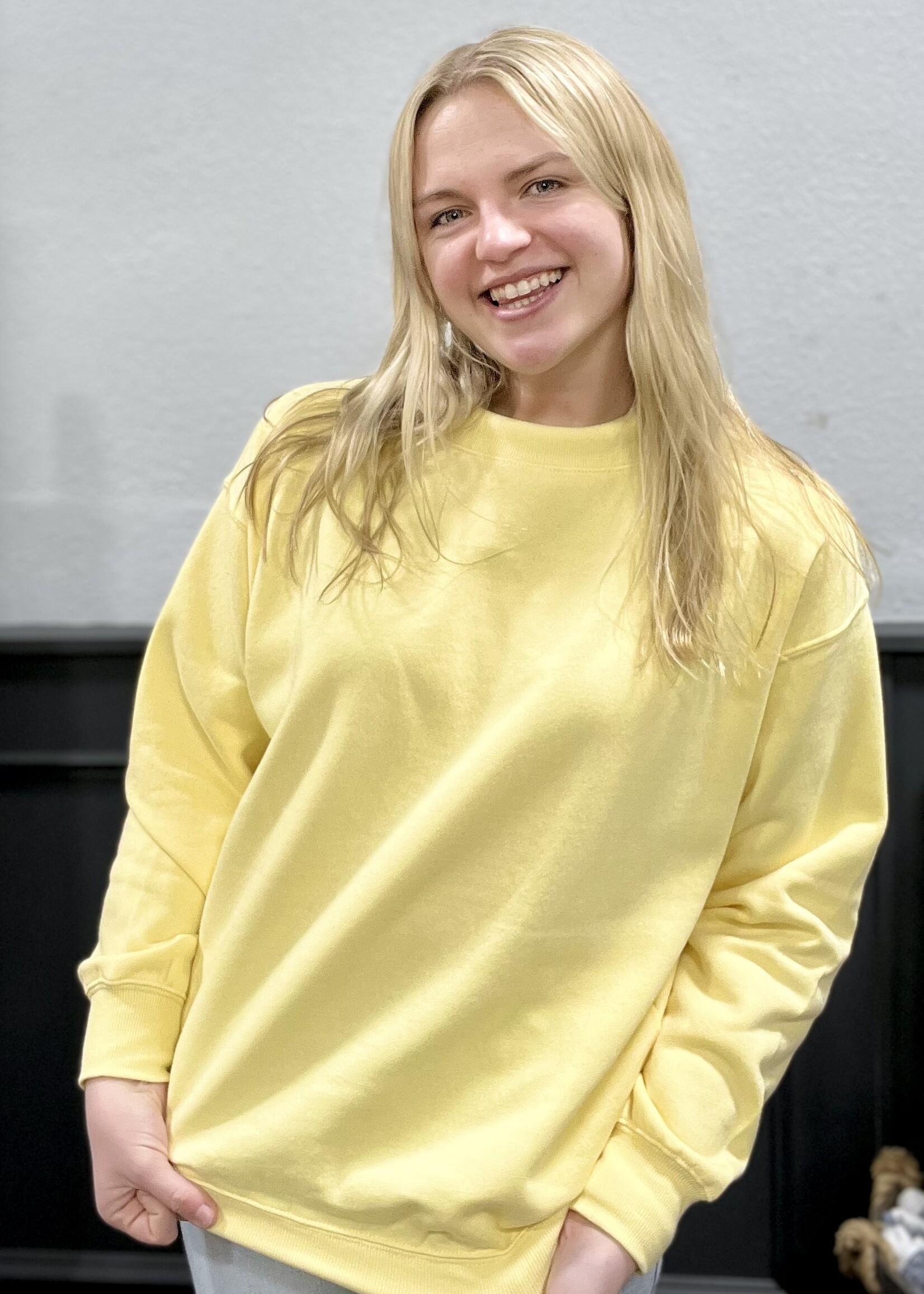 Mock Neck Pullover in Yellow