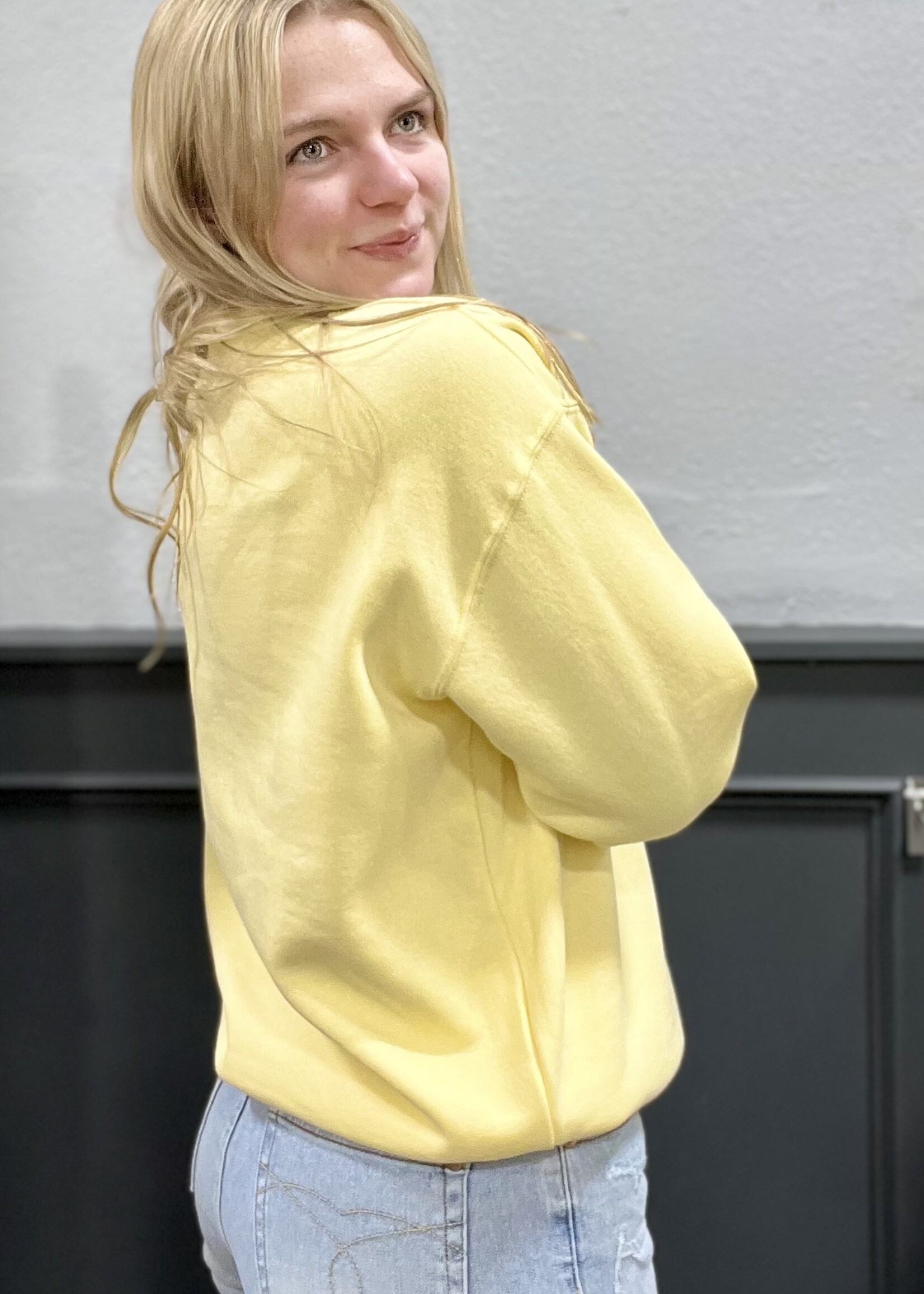 Mock Neck Pullover in Yellow