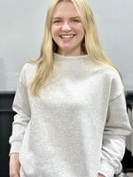 Mock Neck Pullover in Ice Grey