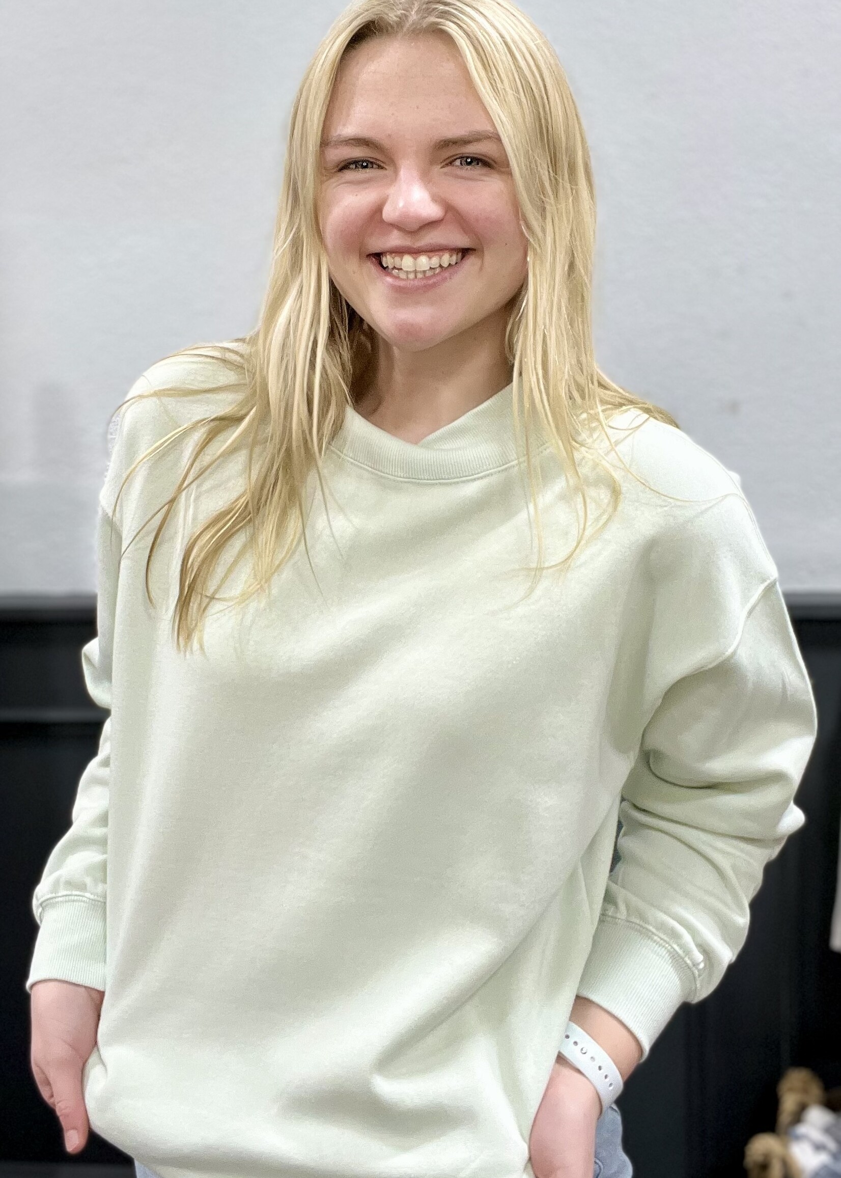 Mock Neck Pullover in Mint