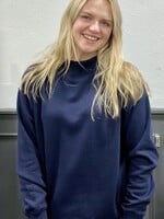 Mock Neck Pullover in Navy