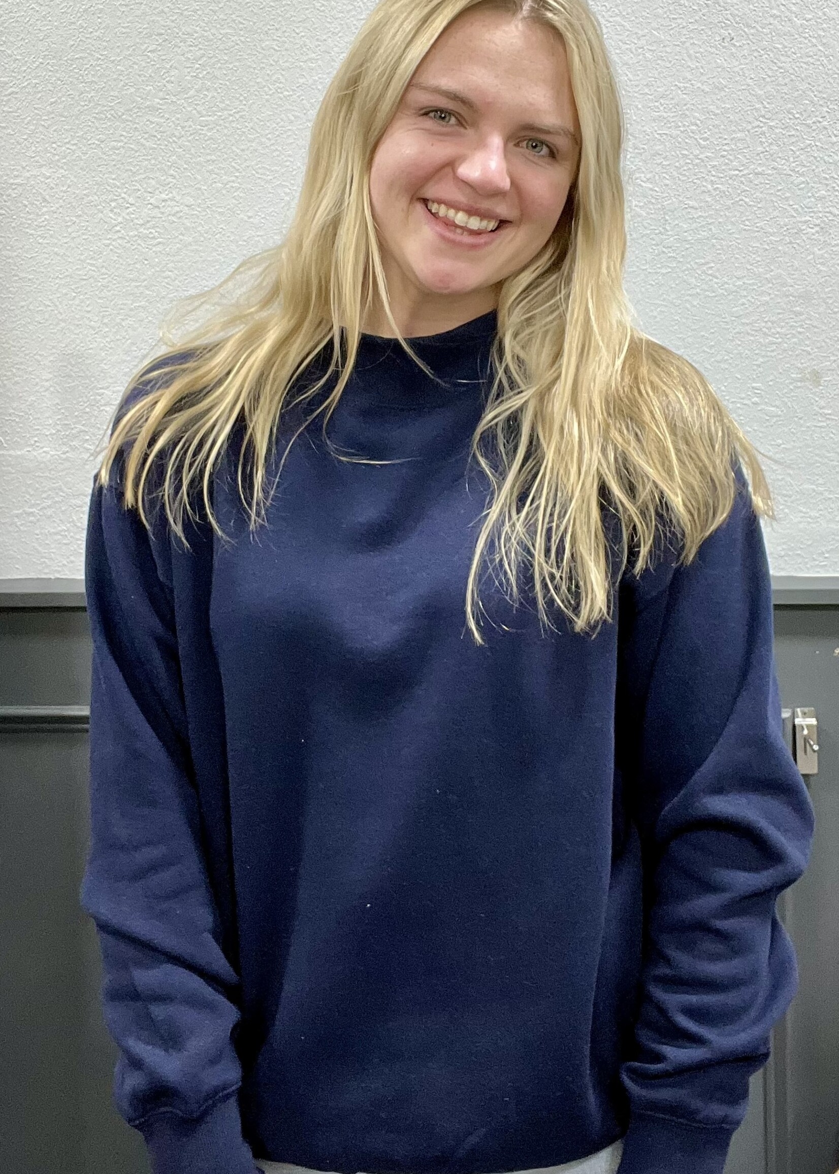 Mock Neck Pullover in Navy