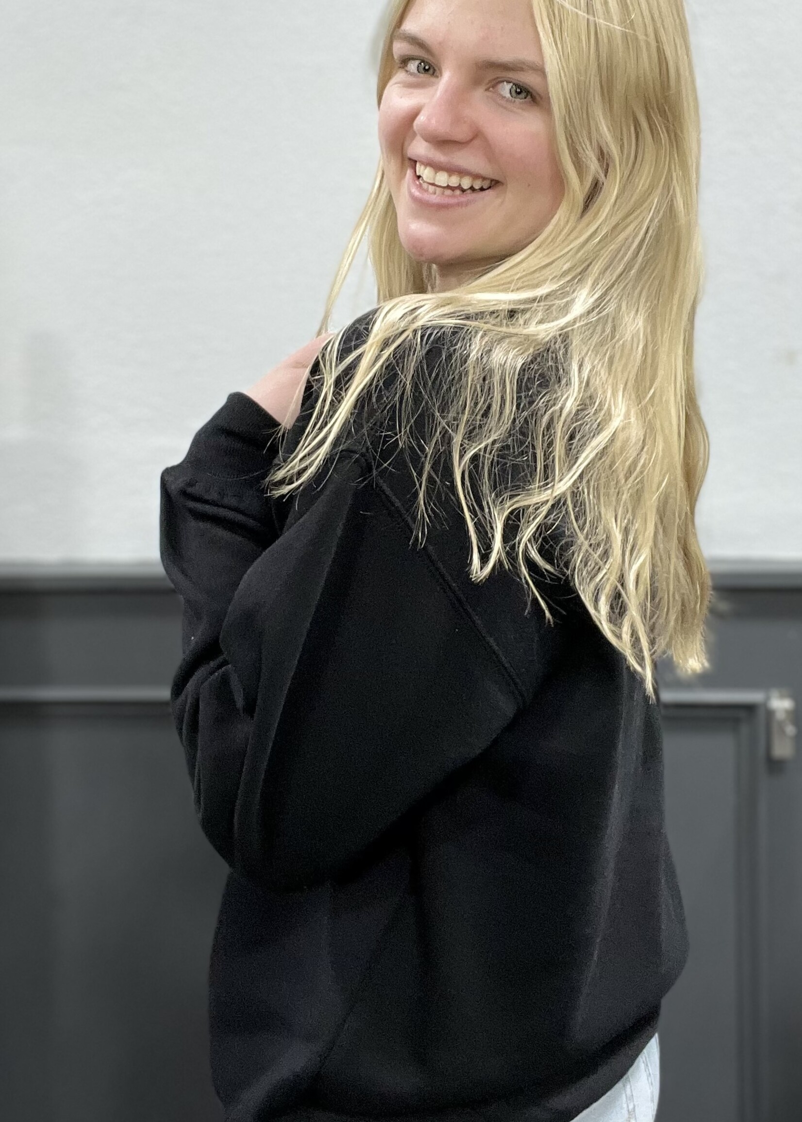 Mock Neck Pullover in Black