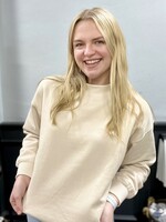 Mock Neck Pullover in Beige