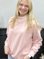 Mock Neck Pullover in Pink