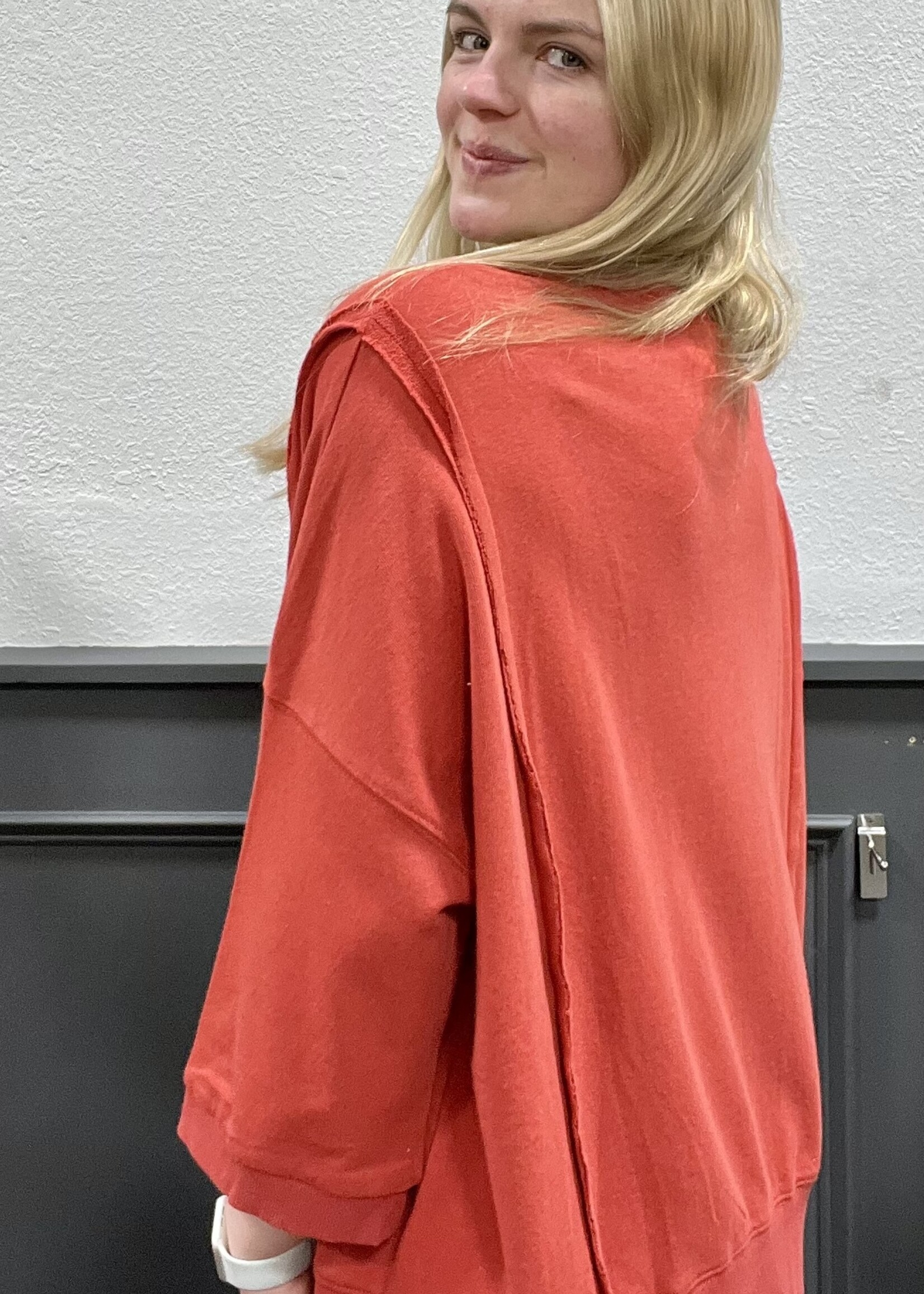 Easel Boho Red Bow Detail Top