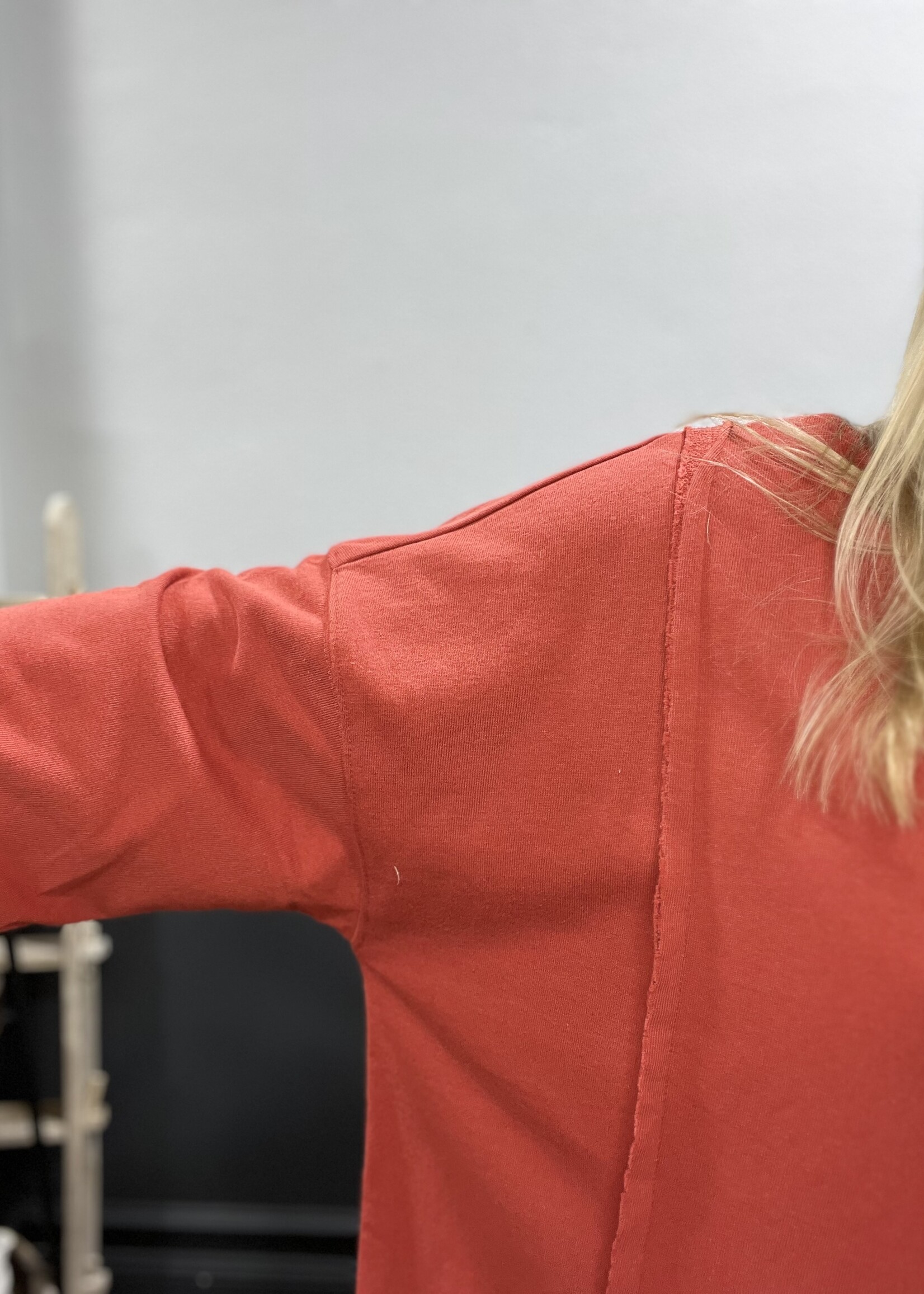 Easel Boho Red Bow Detail Top