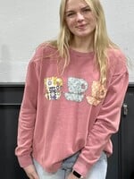 Easel Dusty Rose Tea Cup Patchwork Top