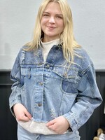 Oddi Two Tone Patchwork Denim Jacket