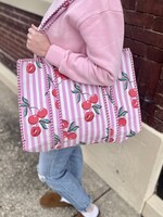 Quilted Cherry Tote Bag