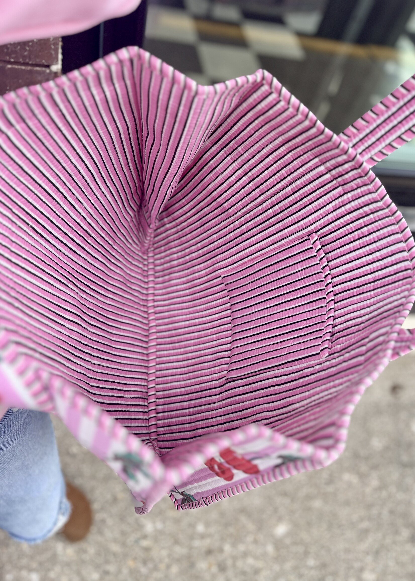 Quilted Cherry Tote Bag