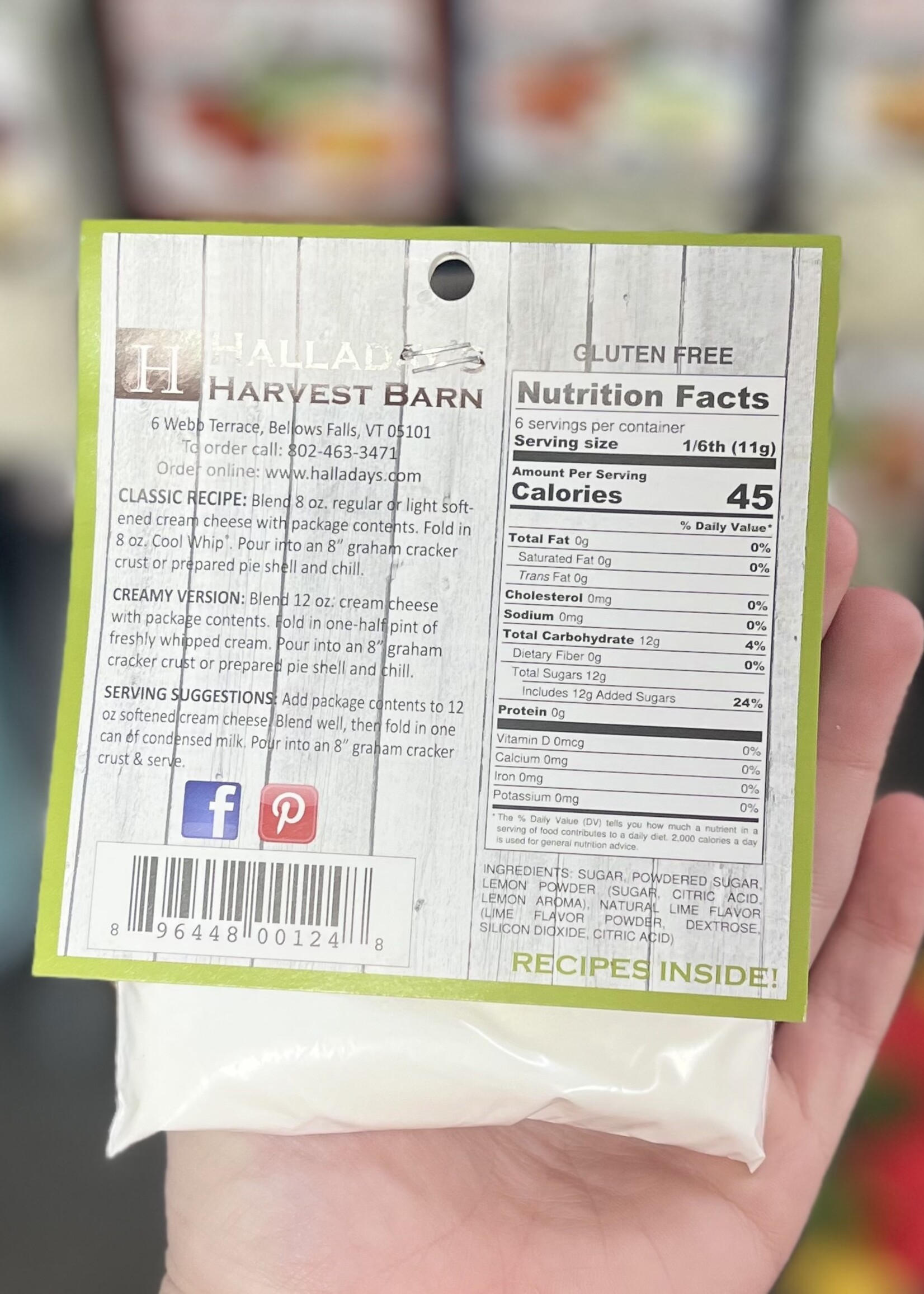 Halladay’s Harvest Barn Halladay’s Key Lime Cheesecake Mix