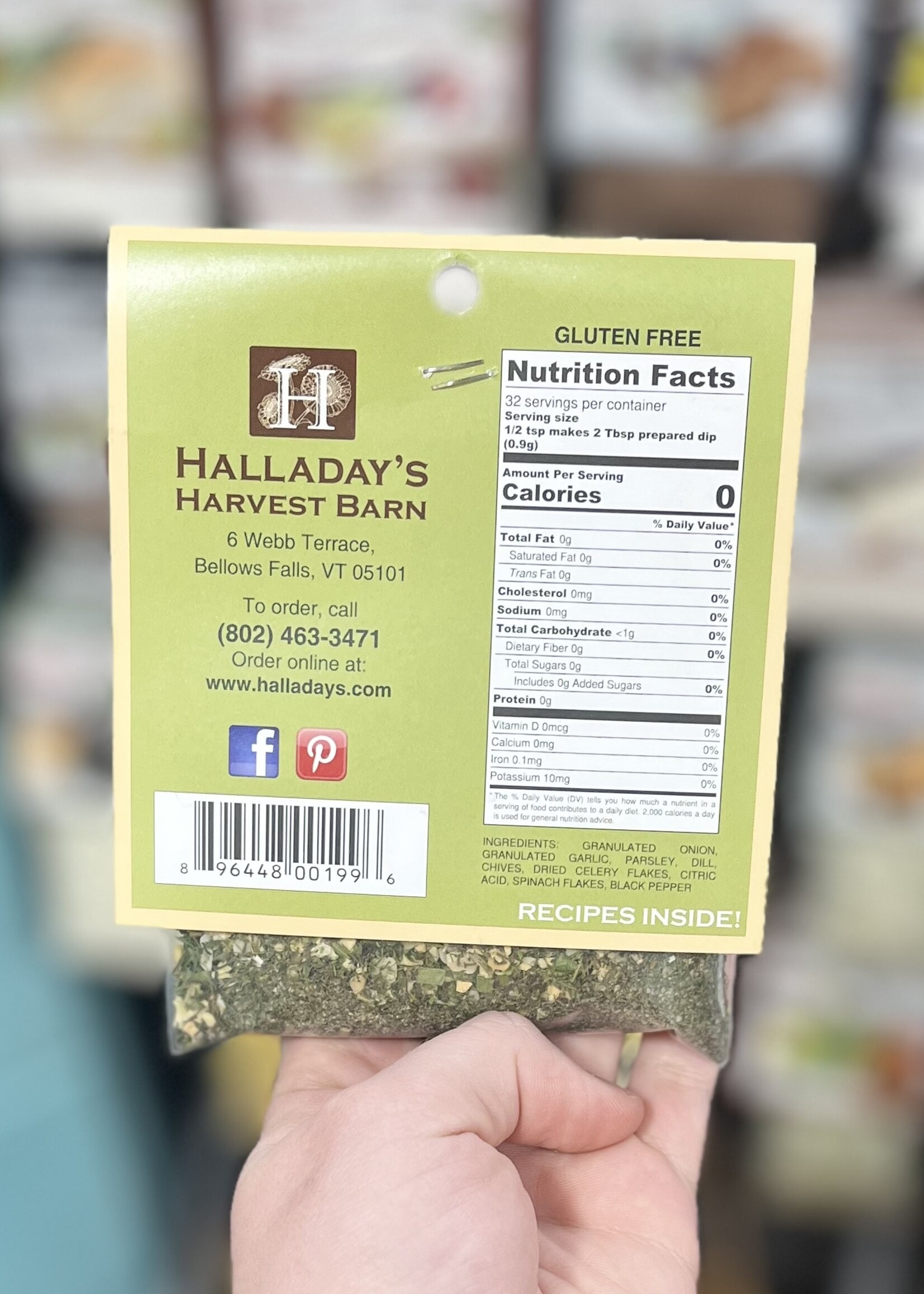 Halladay’s Harvest Ranch Dip Mix