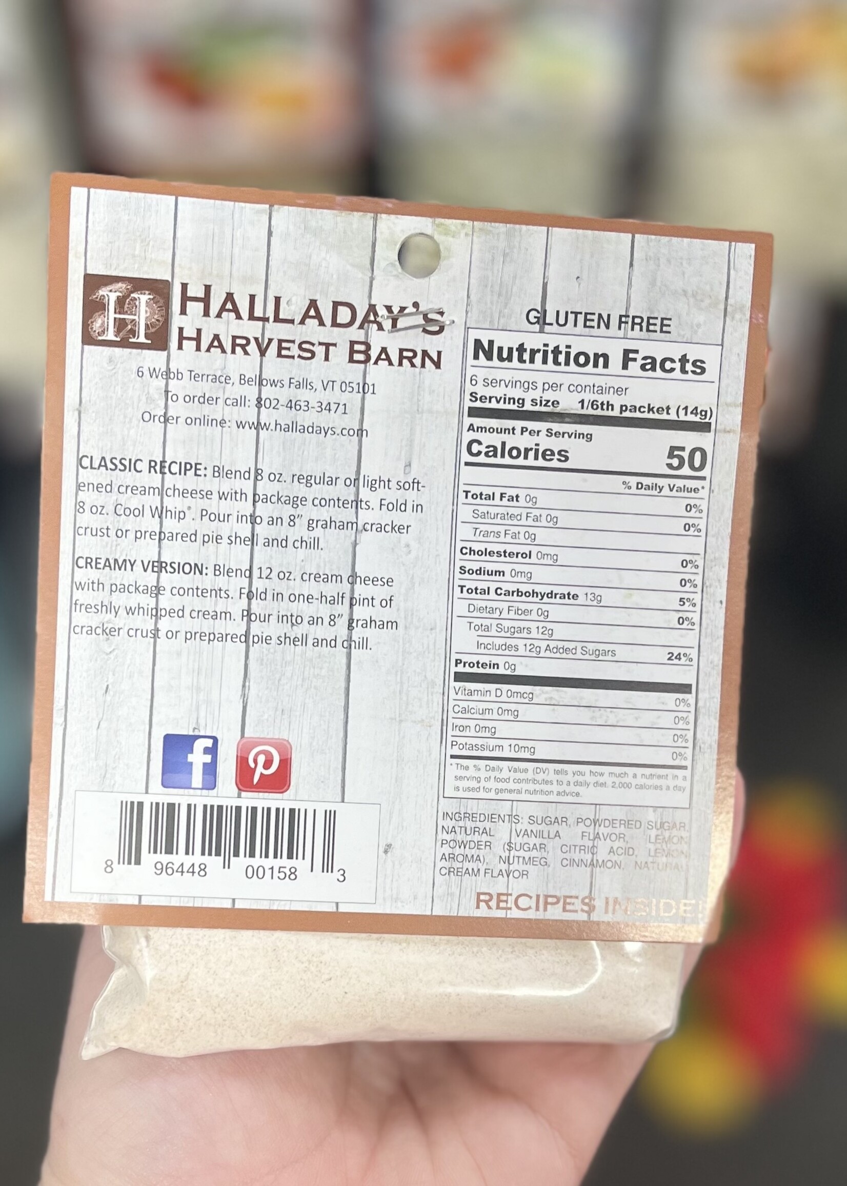 Halladay’s Cinnamon Bun Cheesecake Mix