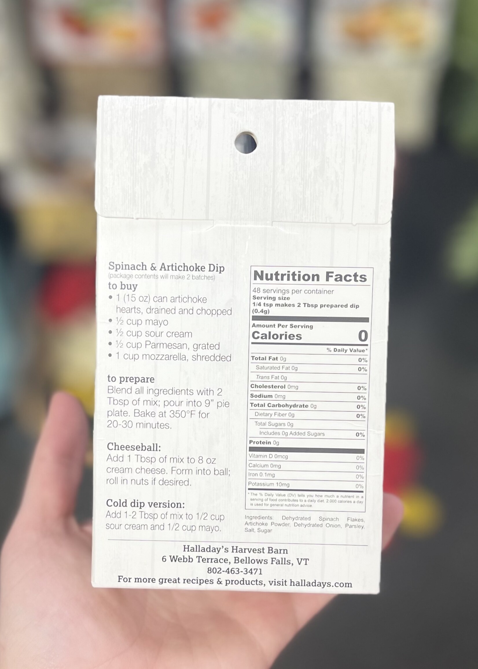 Halladay’s Artisan Spinach & Artichoke Dip
