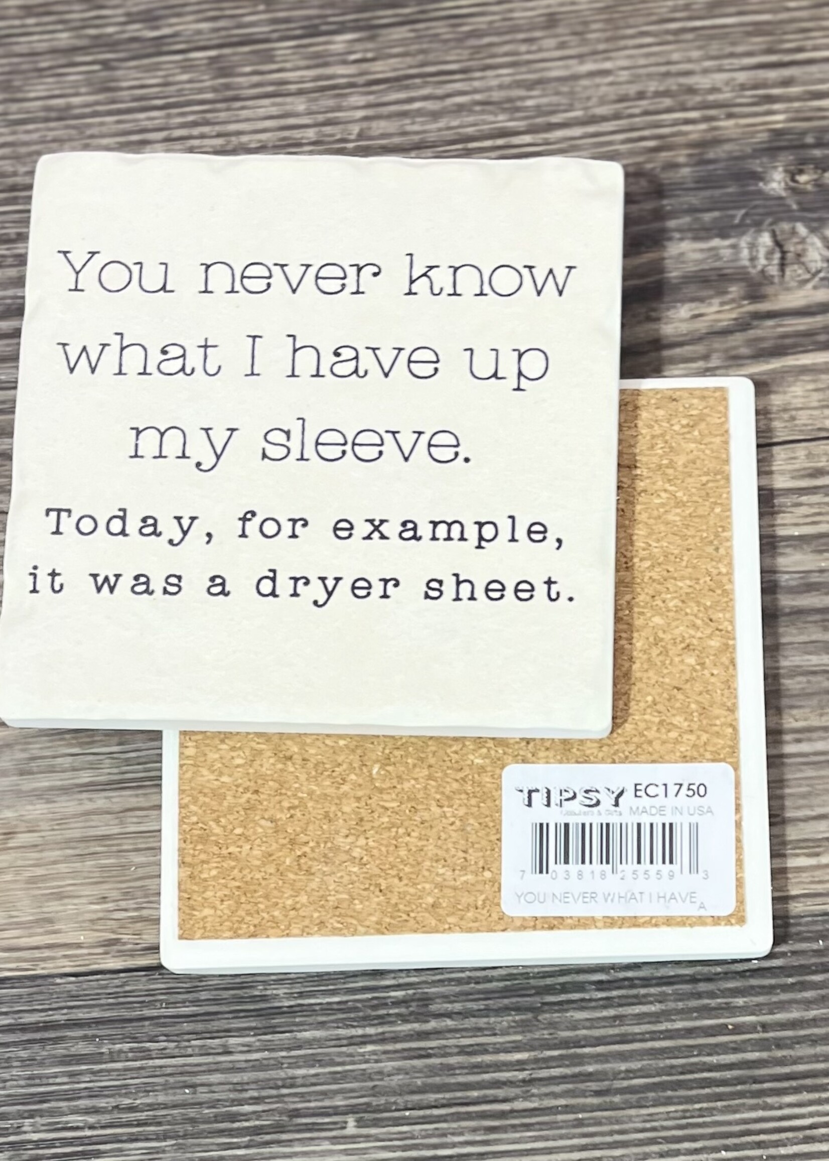 Up My Sleeve Ceramic Coaster