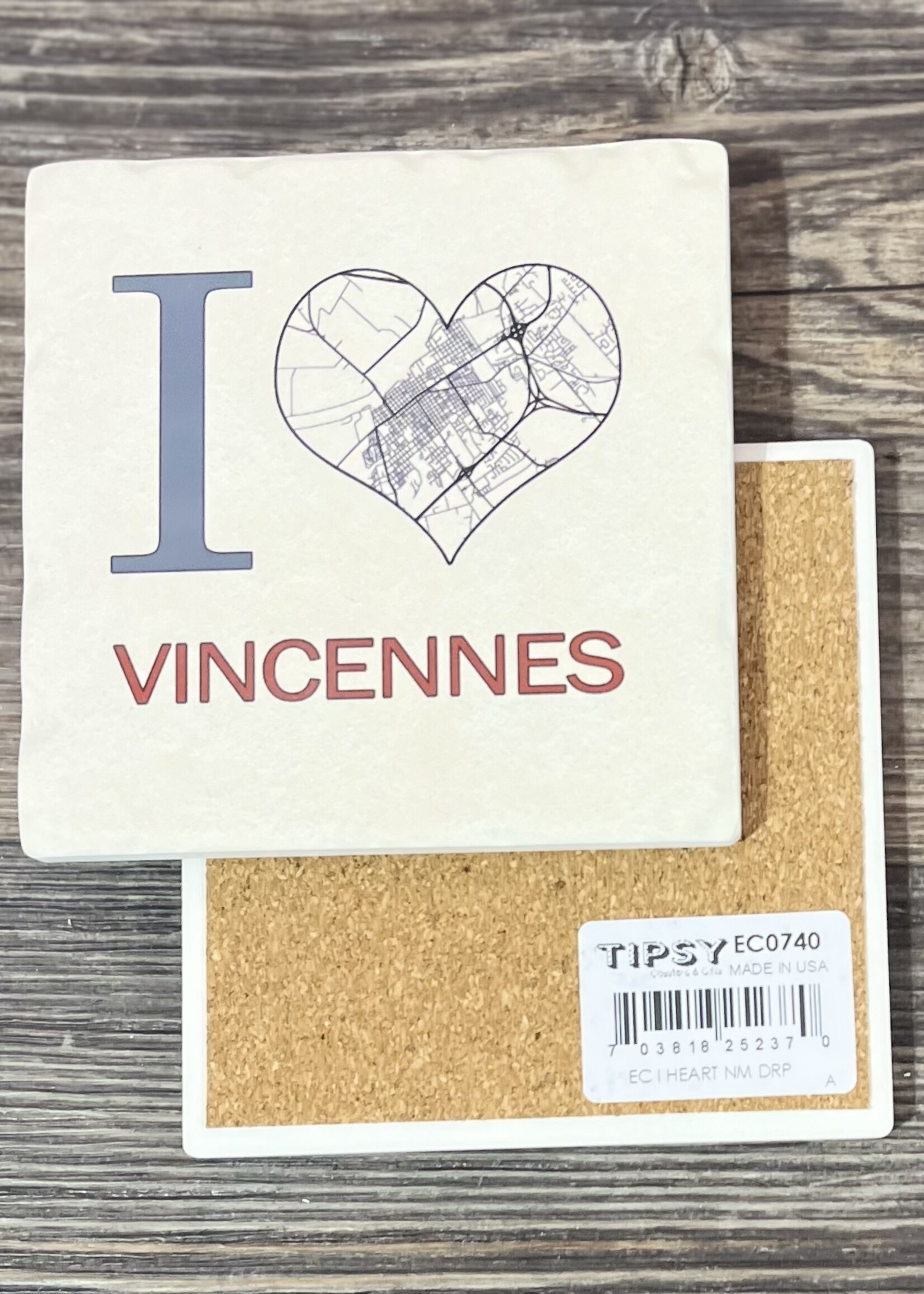 I Love Vincennes Ceramic Coaster