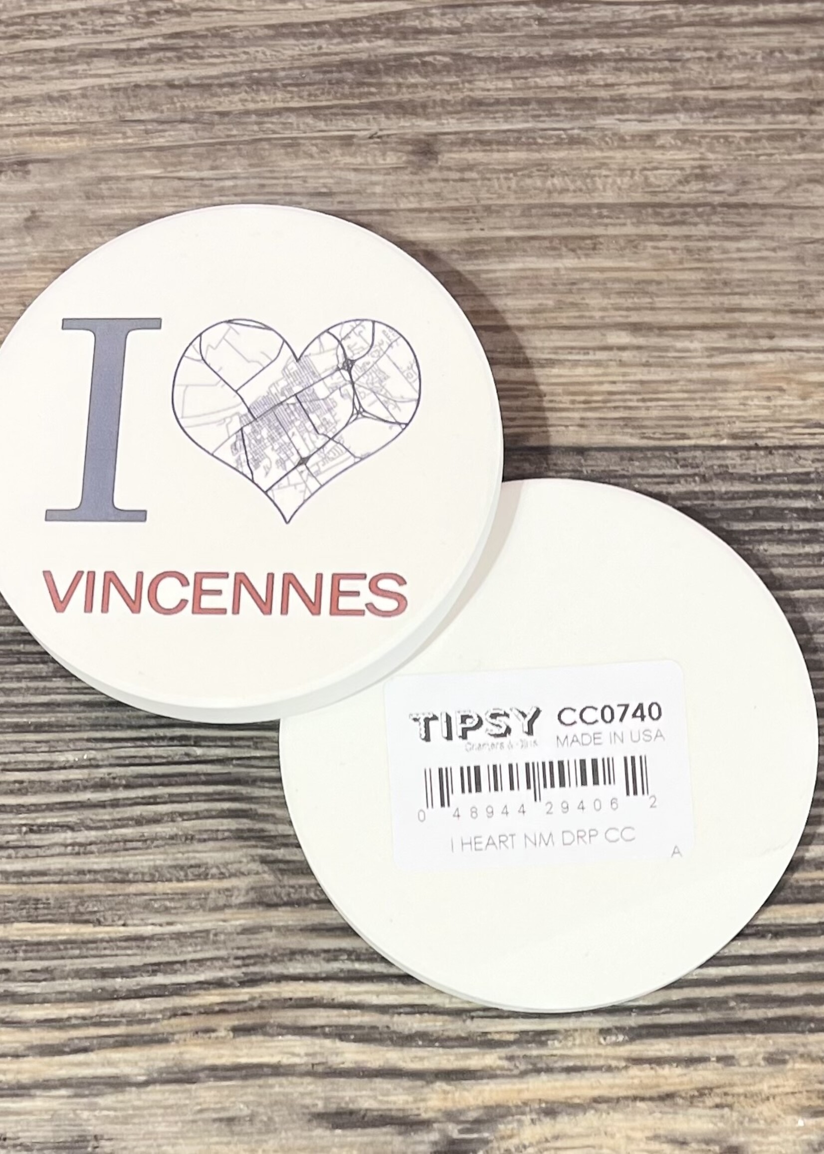 I Love Vincennes Car Coaster