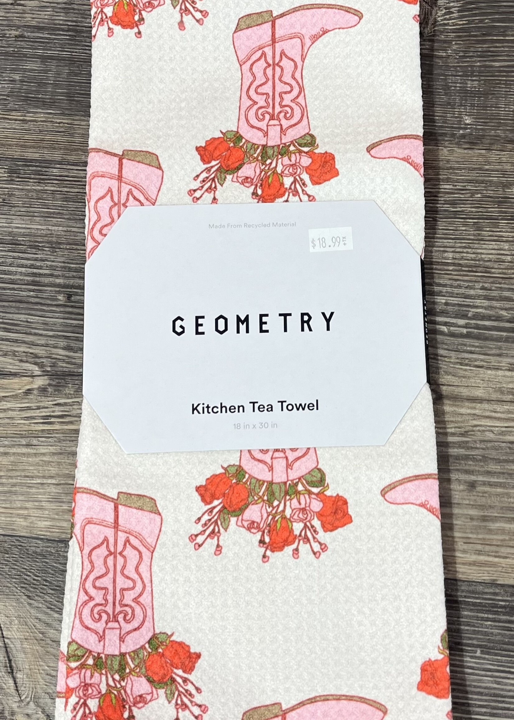 Geometry Cowgirl Boots Tea Towel