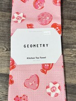 Geometry Collecting Buttons Tea Towel