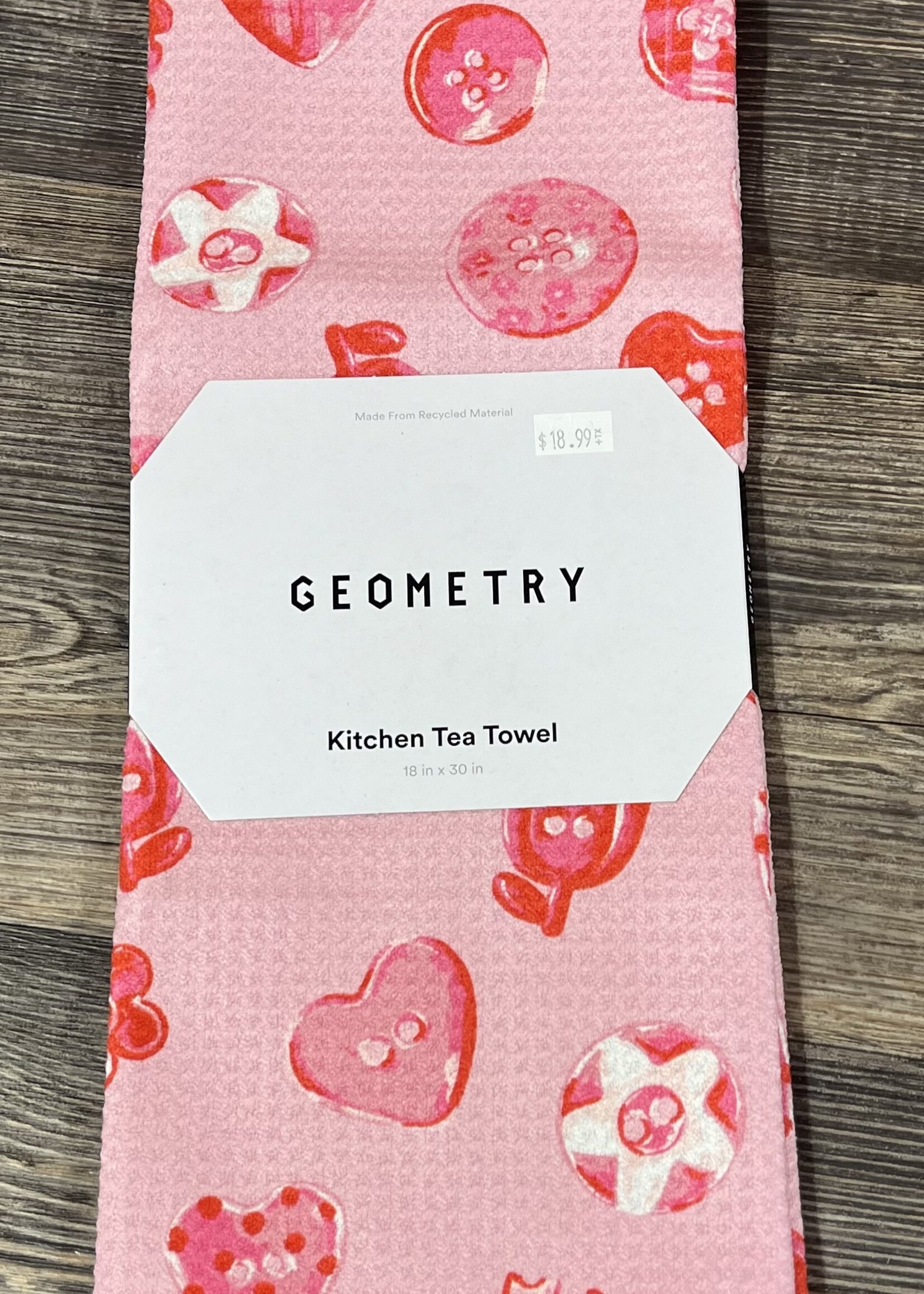 Geometry Collecting Buttons Tea Towel