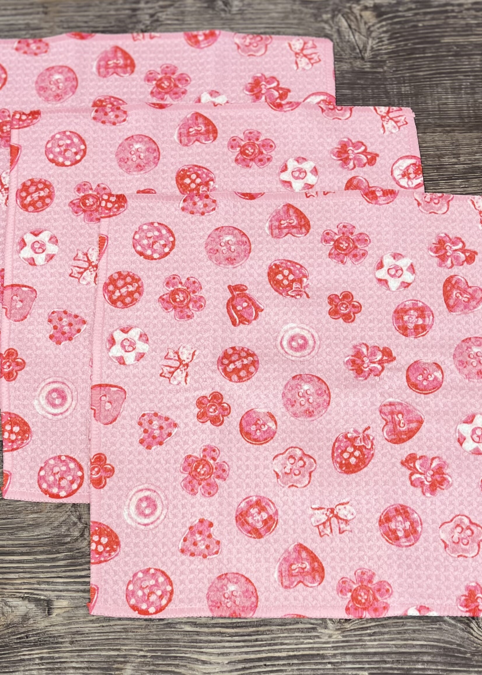 Geometry Collecting Buttons 3 Dishcloth Set