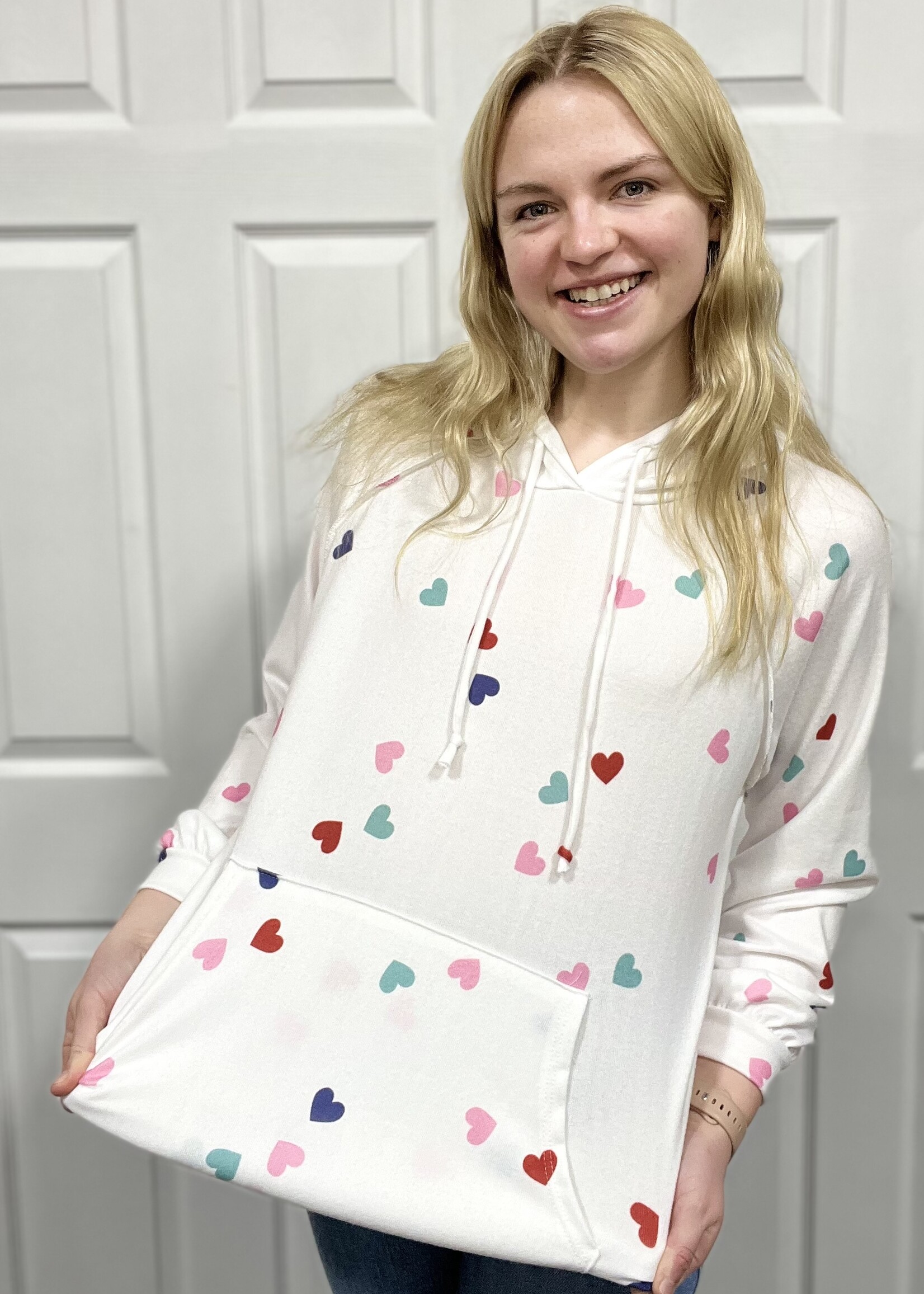 Ivory Heart Hooded Top