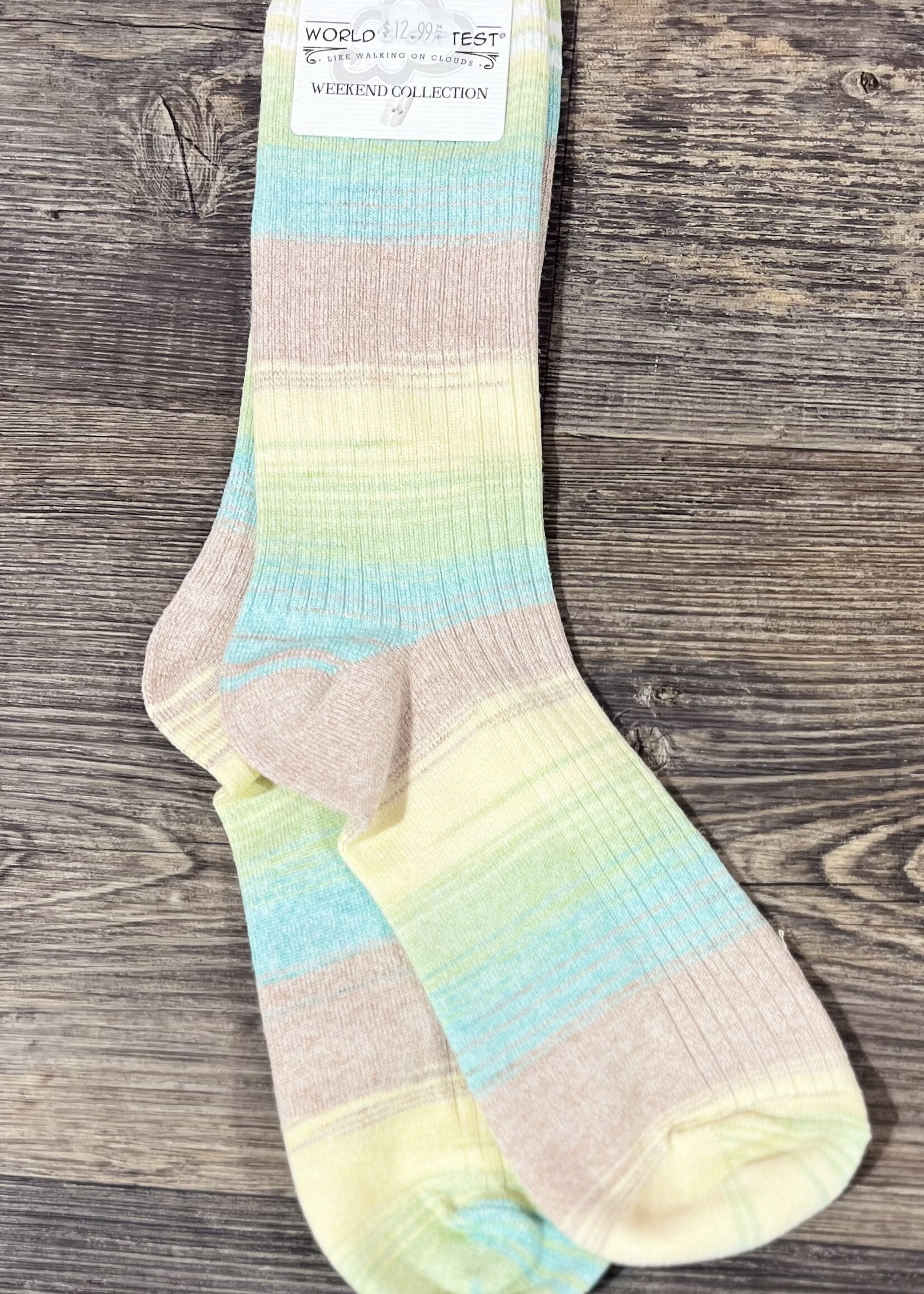 World's Softest Socks Blue Raspberry Ribbed Crew Socks