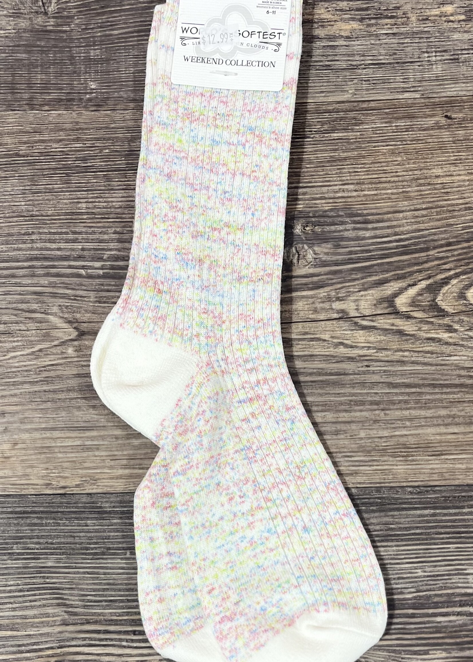 World's Softest Socks Birthday Cake Ribbed Crew Socks