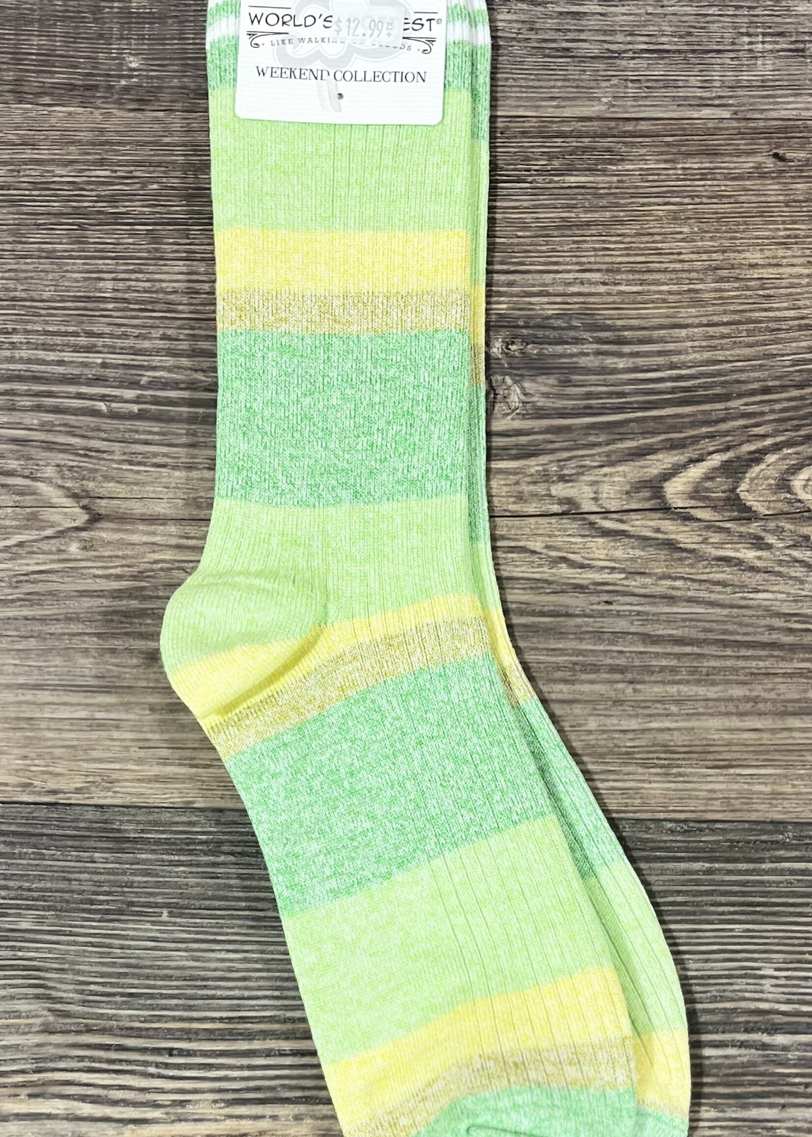 World's Softest Socks Lemon Lime Ribbed Crew Socks
